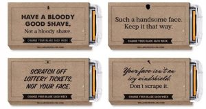 Dollar Shave Club's ad copy image that aced their b2c ecommerce distribution strategy